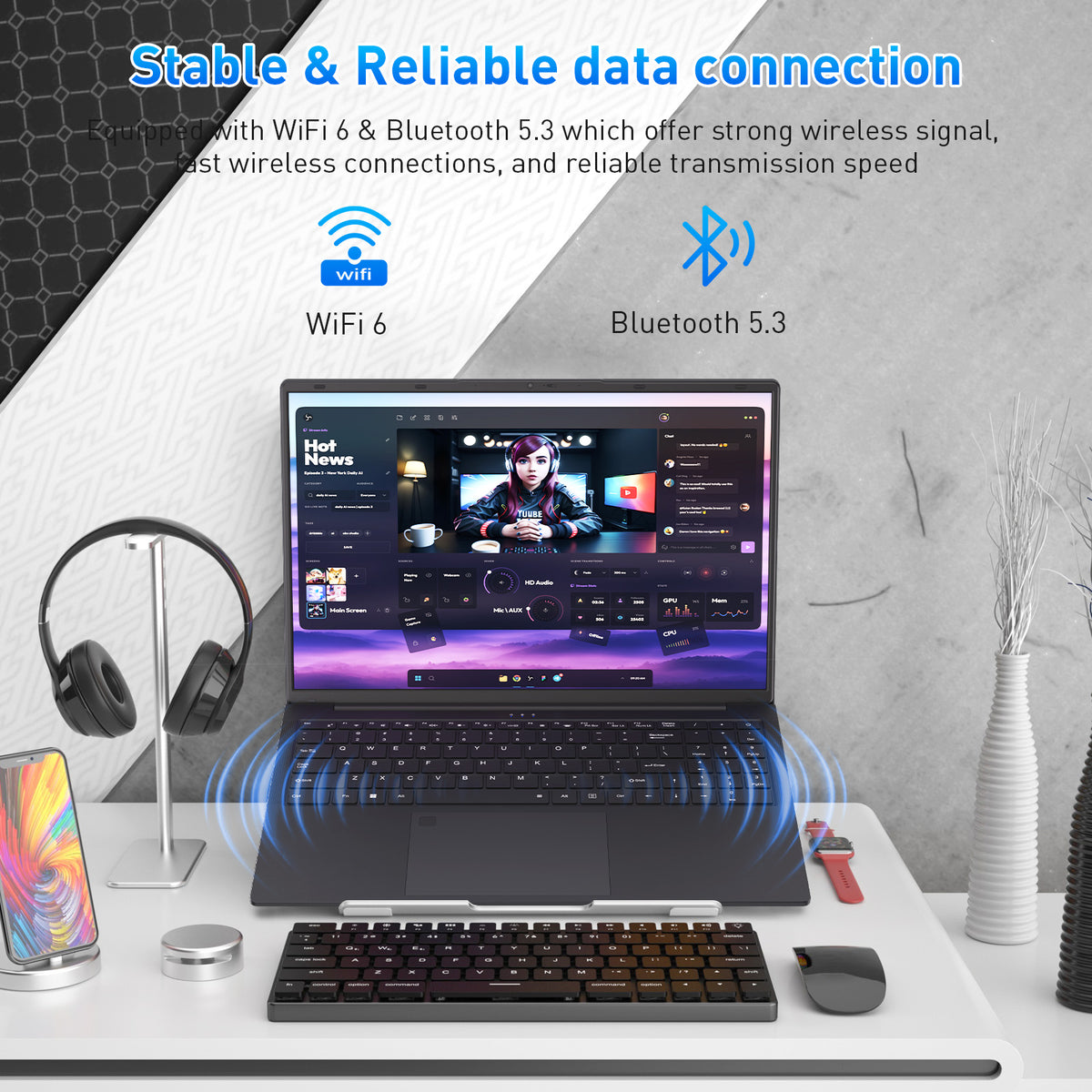 Ordinateur portable professionnel Auusda T152A - Processeur Intel N95, 32 Go de RAM, 1 To de SSD