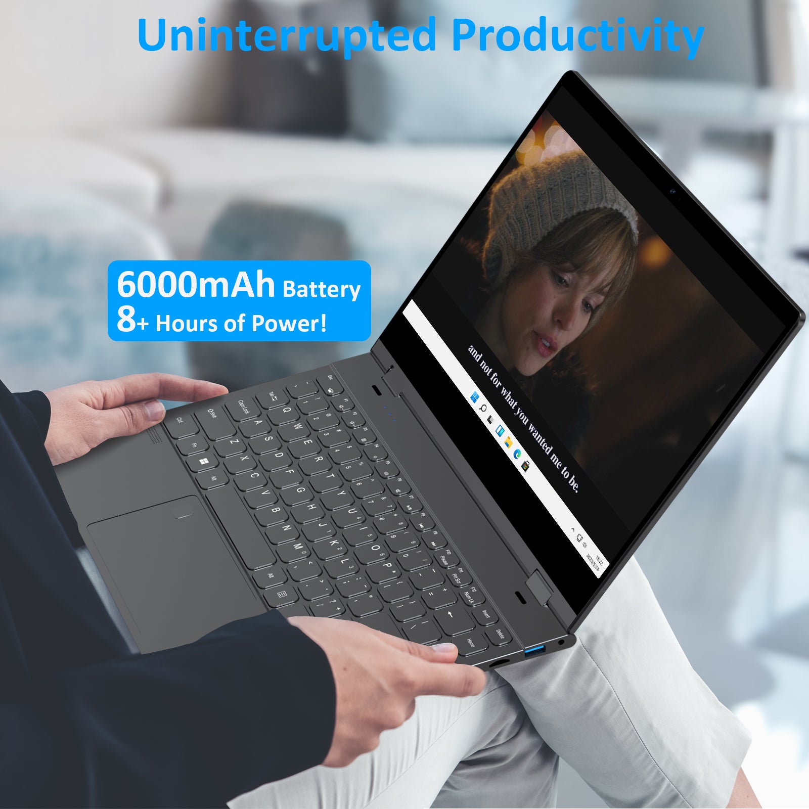 Auusda Y140 Yoga Laptop 14.1" with long battery life,6000mAh Battery,8+ hours of power.