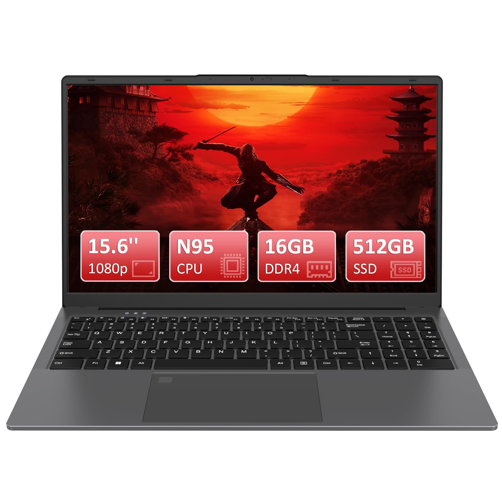 Auusda T152A Business-Laptop – Intel N95 CPU, 32 GB RAM, 1 TB SSD, Silber