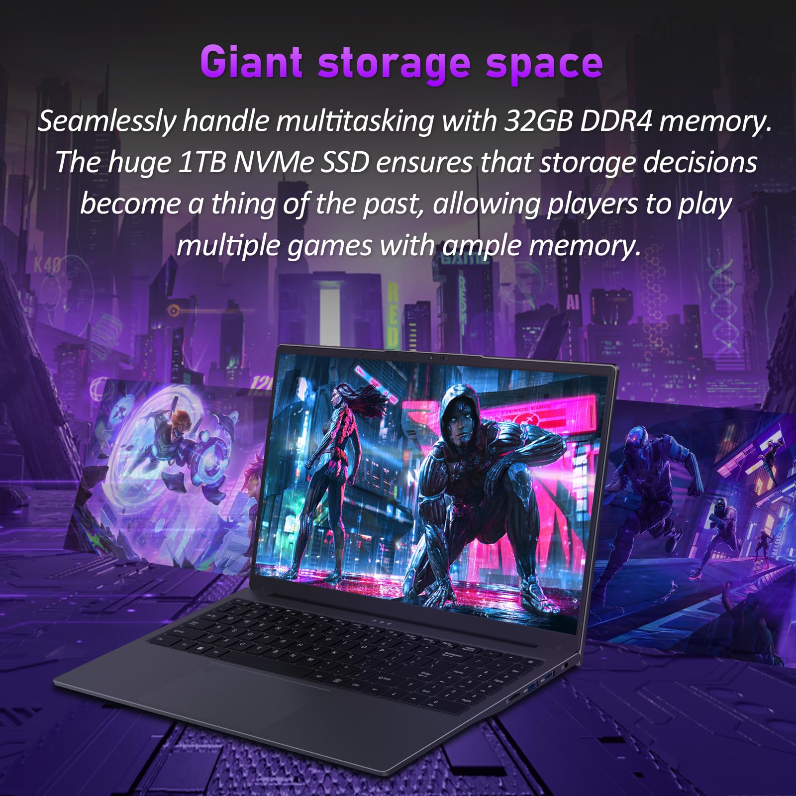 Auusda 15.6'' Laptop for Work & Students for Ryzen 7 5825U (up to 4.5GHz)丨8C16T, Fully Functional USB-C, with Backlit Keyboard, Fingerprint Unlock, Privacy Camera, 32GB RAM, 1TB SSD, Gray