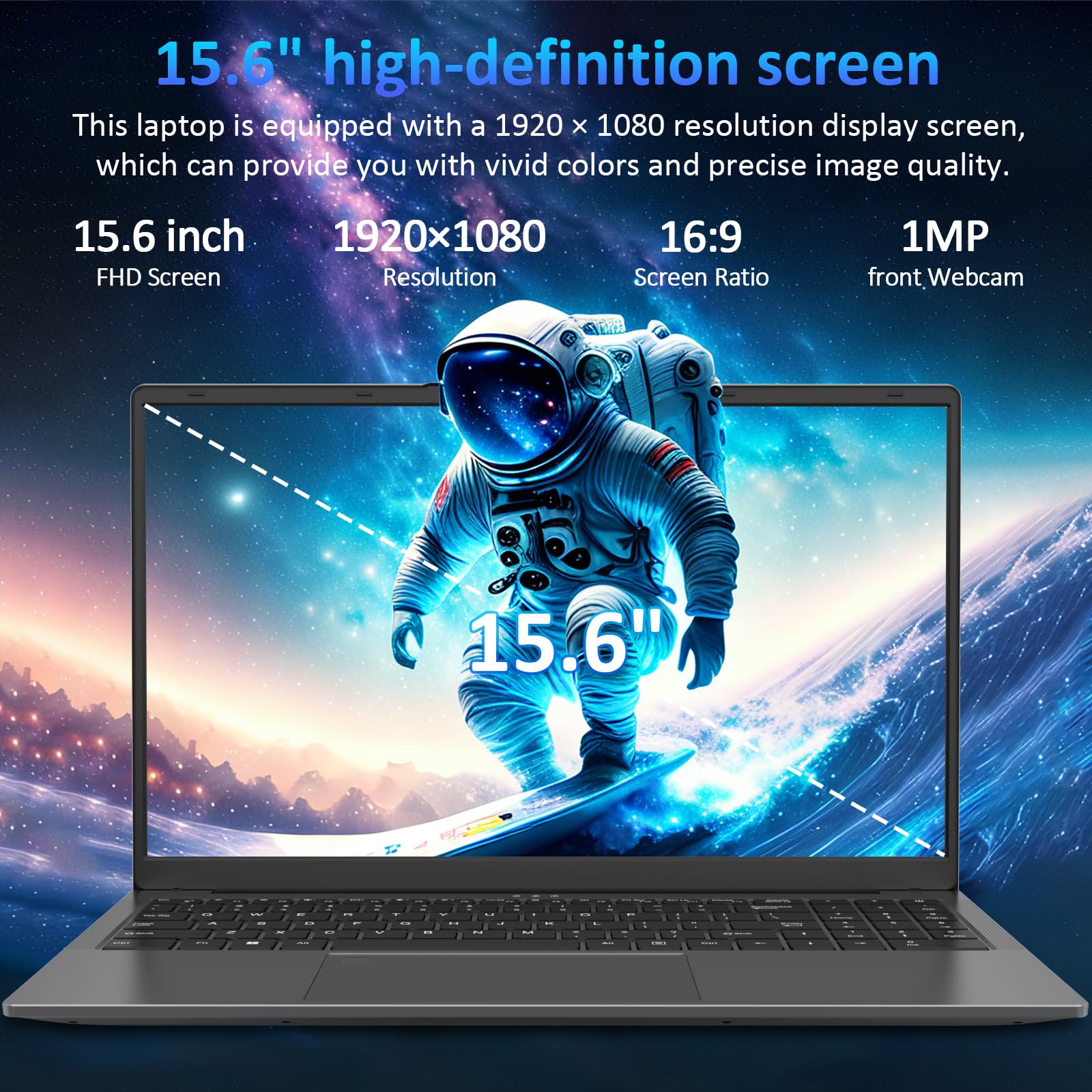 Auusda 15.6'' Laptop for Work & Students for Ryzen 7 5825U (up to 4.5GHz)丨8C16T, Fully Functional USB-C, with Backlit Keyboard, Fingerprint Unlock, Privacy Camera, 32GB RAM, 1TB SSD, Gray