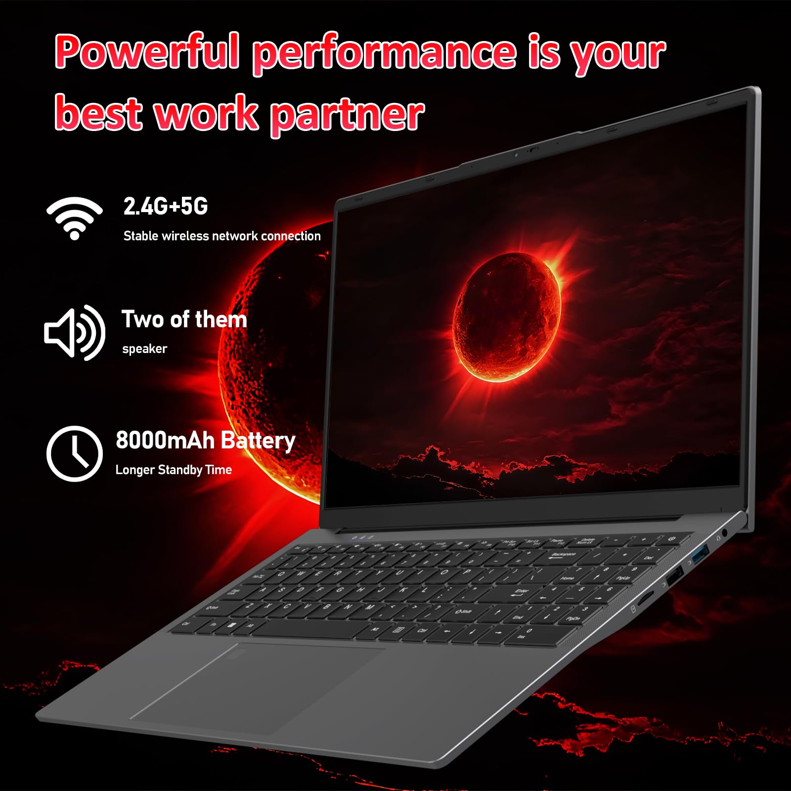 Ordinateur portable professionnel Auusda T152A - Processeur Intel N95, 32 Go de RAM, 1 To de SSD