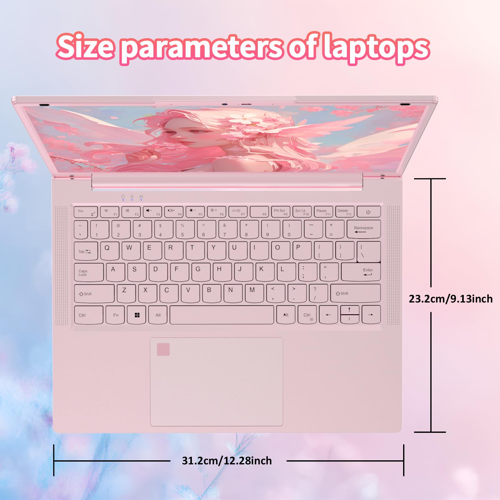 auusda 14.1" N5105 Processor Traditional Notebook Laptop,16GB DDR4 RAM, 512GB SSD, UHD (2160x1440 Pixels), Fingerprint Login, Backlit Keyboard, Dual Band WiFi 5, Bluetooth 5, USB 3.0, Win 11 Pro, Pink