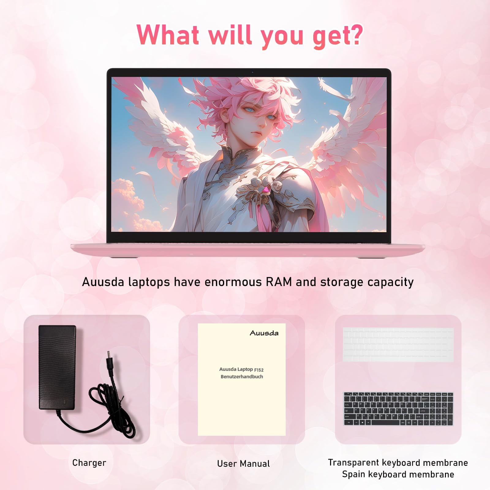 T152A 15.6" IPS Laptop, Intel N95 Processor, 8GB DDR4 RAM, 512GB NVMe SSD, UHD Graphics, 1920×1080 Full HD, 2.4G/5G WiFi, BT 5.0, Mini HDMI, Windows 11 Pro, 8000mAh Battery,Pink